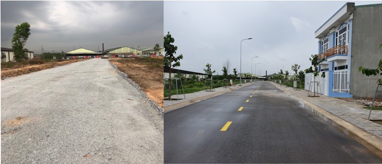 Dự án Tân Long 1 trước và sau khi hoàn thiện hạ tầng