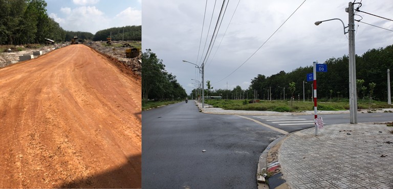 Dự án Newtown Center Land 3 trước và sau khi hoàn thiện hạ tầng