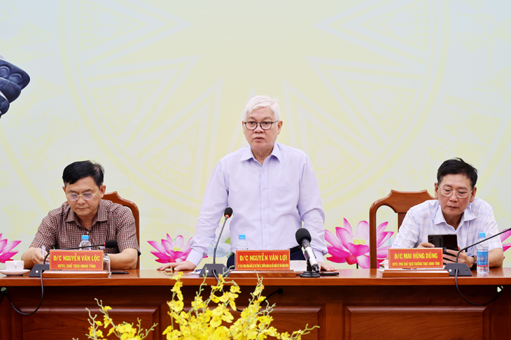 Bí thư Tỉnh ủy Nguyễn Văn Lợi phát biểu kết luận buổi làm việc