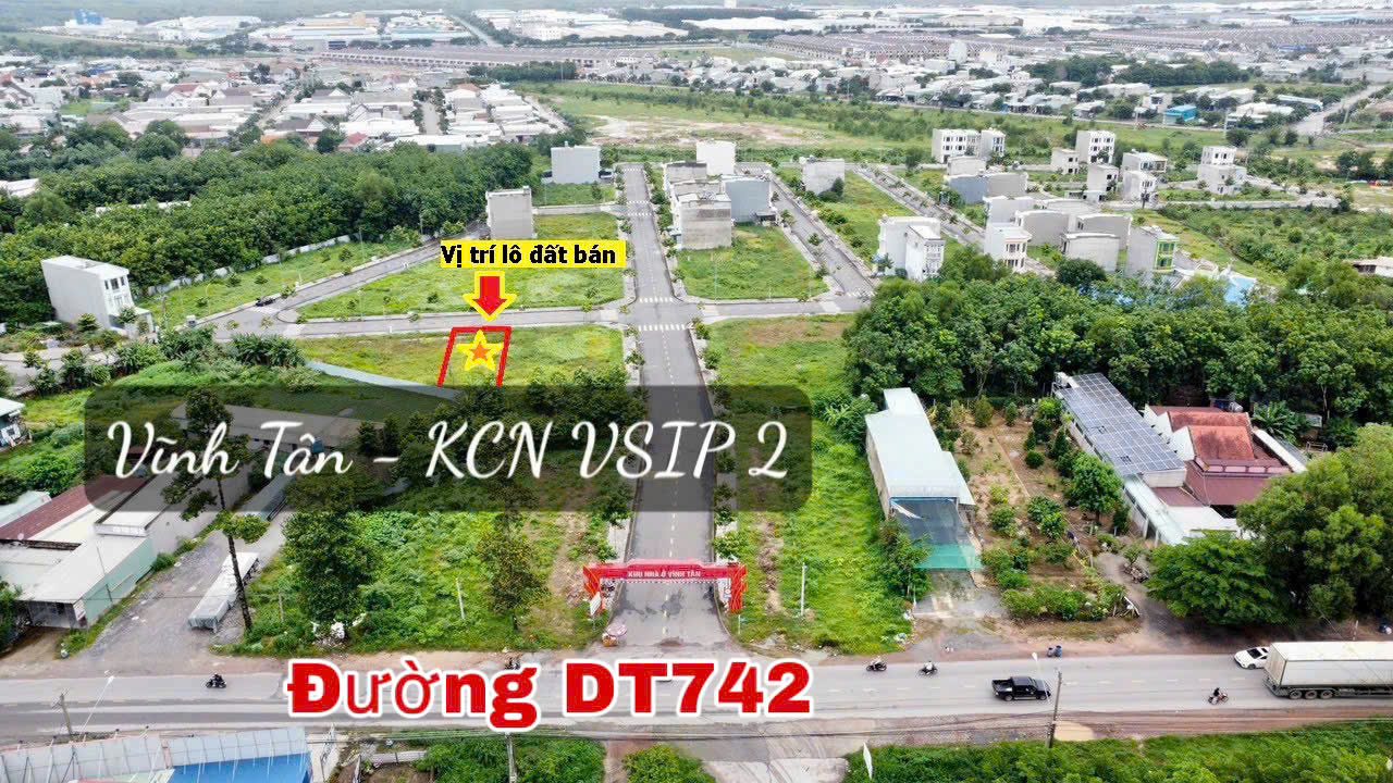 2 lô đất *sổ sẵn* mặt tiền đường DT742, sát KCN Vsip 2