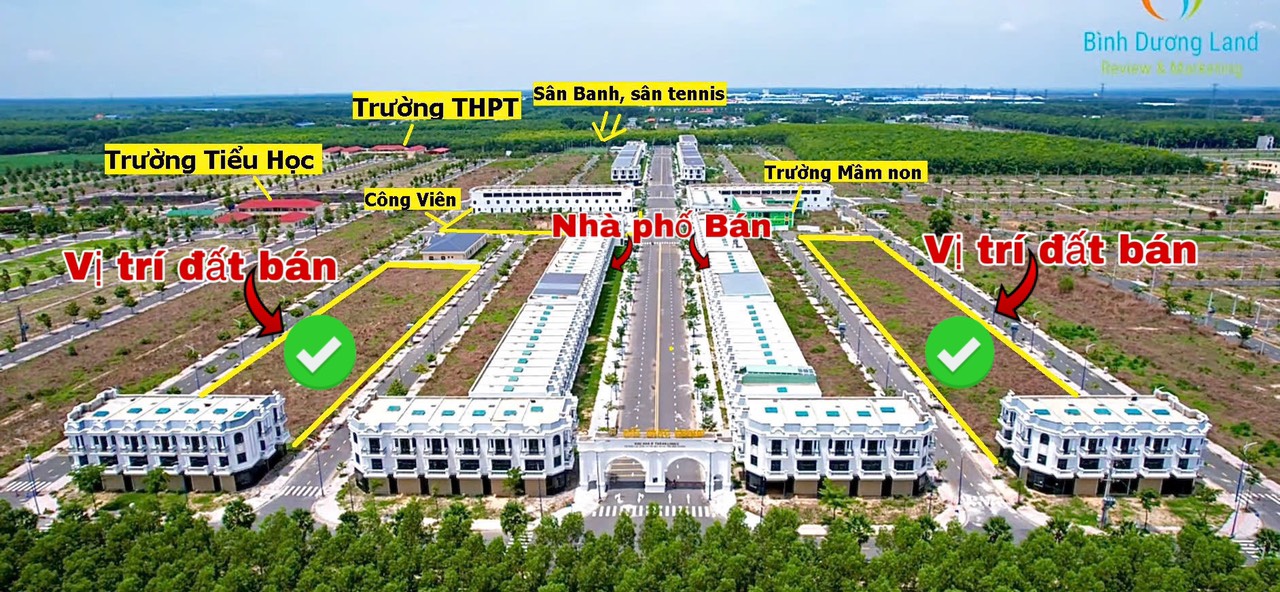 Đất 100m2 * 750 triệu* Nhà 1trệt 2 lầu * 2Ty1 * Bàu Bàng Bình Dương